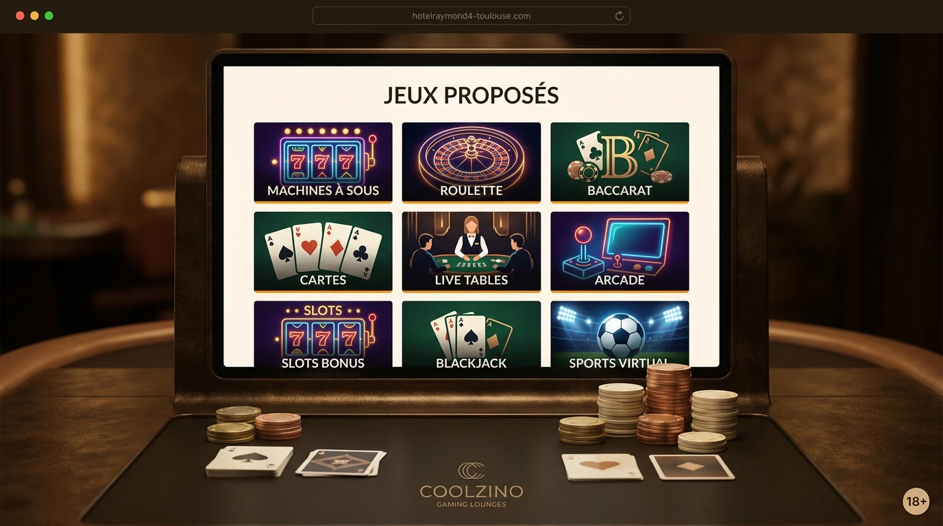 Les jeux proposés sur Casino Coolzino